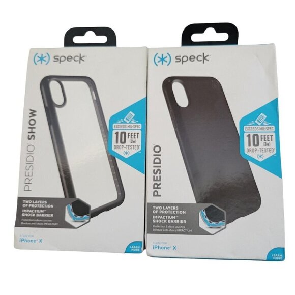 LOT Of 2 Speck Presidio For IPhone X. One Clear, One Black. - Picture 1 of 4
